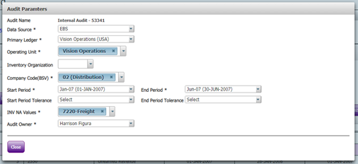 Audit Parameters